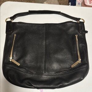 B. Makowsky Black Leather Shoulder Bag